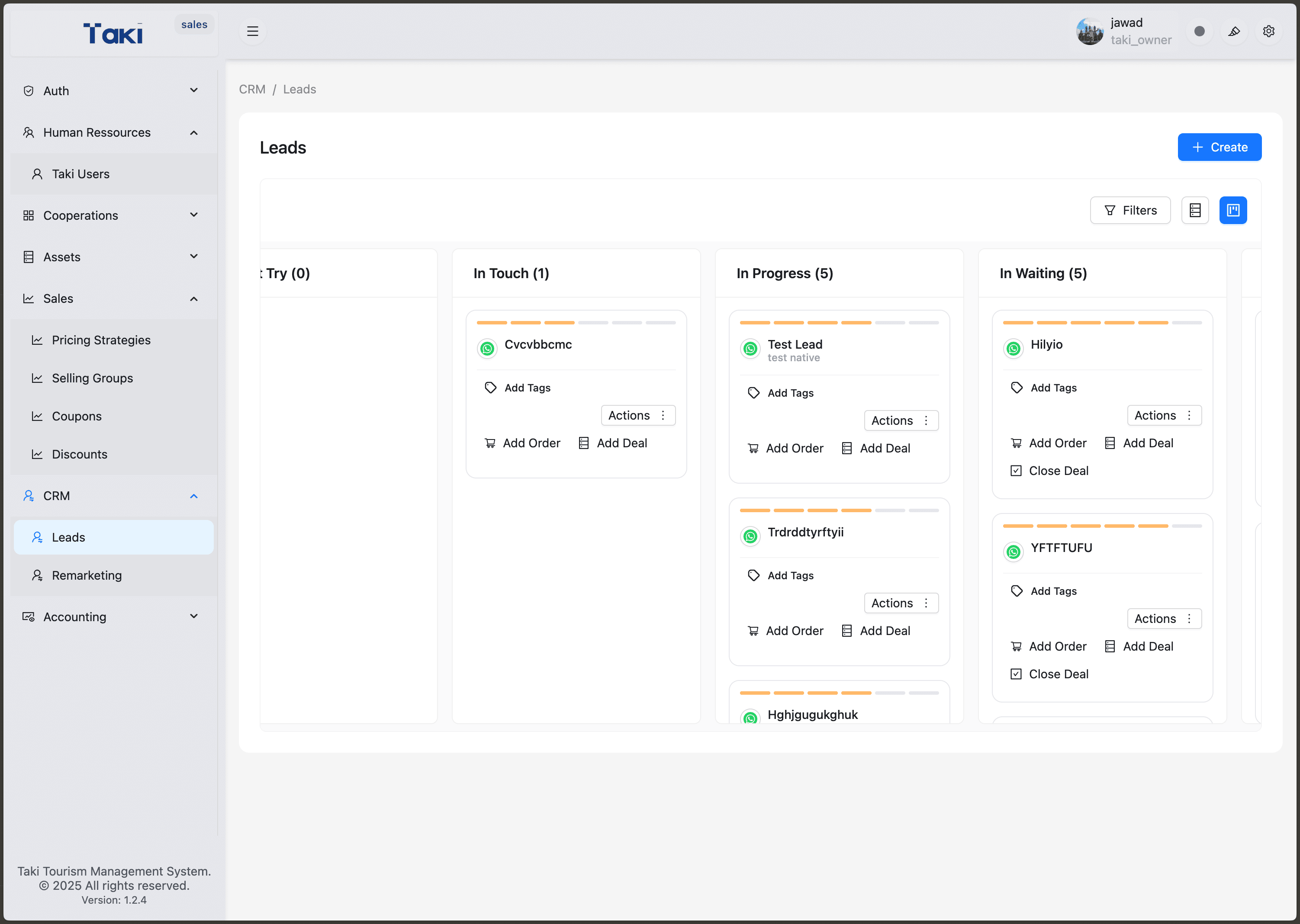 Taki dashboard